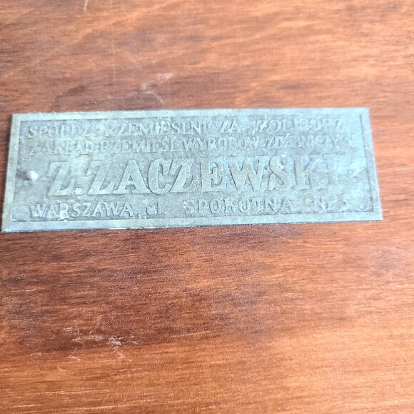 Vintage large Varsovia wooden jewelry box w pewter metal details by Zaczewski. - Picture 11 of 13